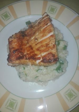 Lazac olaszos rizottóval recept fotója