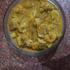 A picture of Raw banana curd gravy.