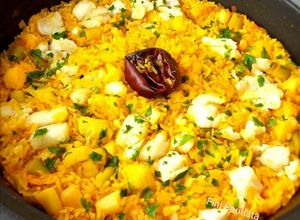 Foto principal de Arroz con bacalao ajos tiernos y coliflor