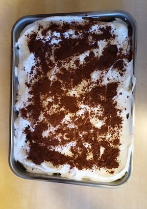 O poză a rețetei Tiramisu usor din fulgi de ovaz, miere, mascarpone.
