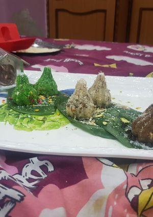 A picture of Pan flavour modak.