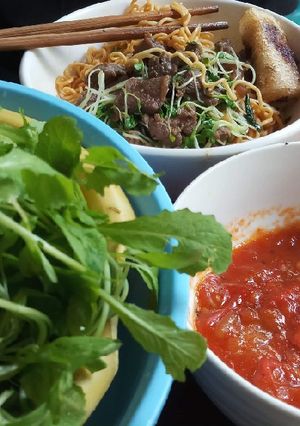 Hình của món Xốt cà chua chấm cải con/xà lách.