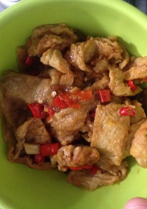 Foto resep Tumis telur dadar pedas