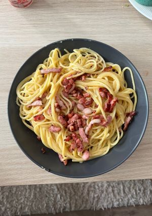 Une photo de Les pâtes carbonara 🍝