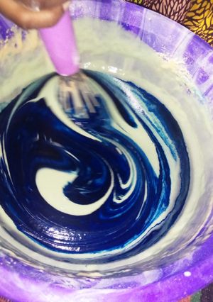 A picture of Blue vanilla batter.