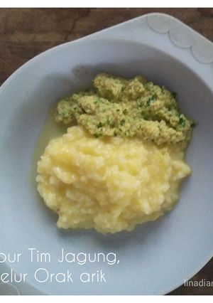 Foto resep Menu MPASI: Tim Jagung Telur Orak Arik (6 mo+)
