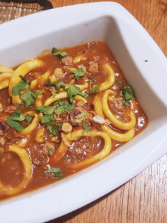 A picture of Indonesian Squid with Sauce from Padang.