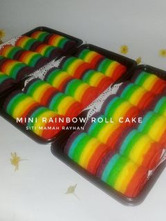 Foto resep Mini Rainbow Roll Cake