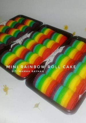 Foto resep Mini Rainbow Roll Cake