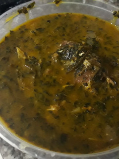 A picture of Bitterleaf soup.
