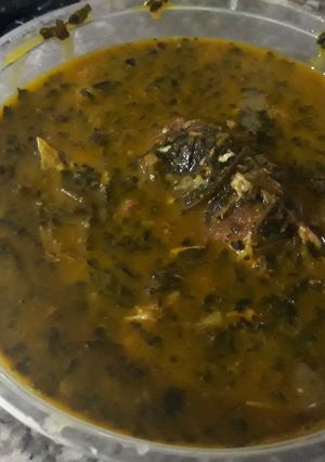 A picture of Bitterleaf soup.