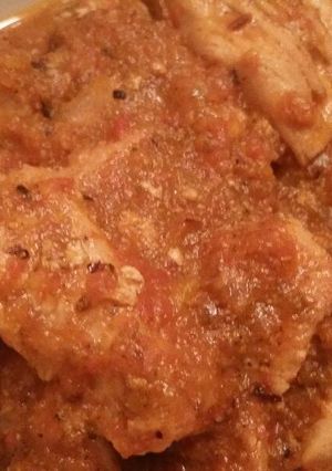 A picture of Chicken Tacos w/ Roasted Tomato Salsa.