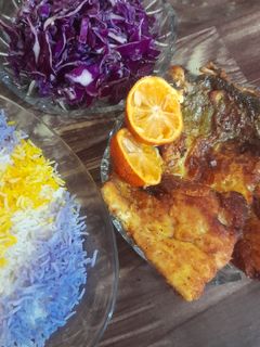 عکسی از دستور ماهی سرخ شده