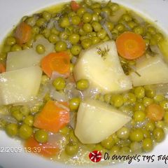 A picture of Peas in lemon sauce.