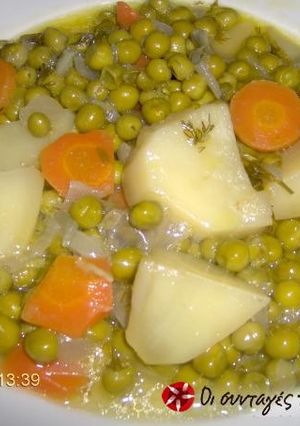 A picture of Peas in lemon sauce.