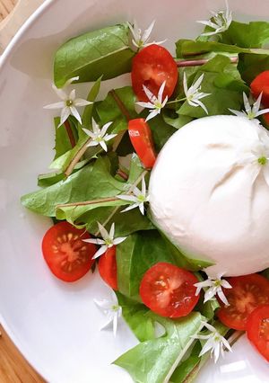 Hình của món 💚 Vegetarian Salad Mùa Xuân (Lá Bồ Công Anh, Hoa Tỏi Gấu & Phô Mai Burrata).