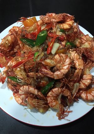 Foto resep Udang Tumis cabai hijau