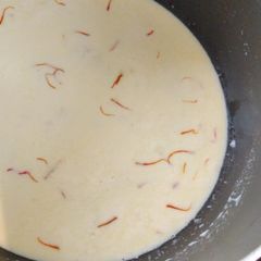 Saffron rice kheer A picture of Saffron rice kheer.