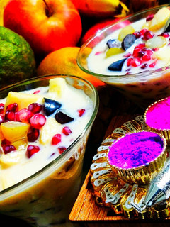 फ्लेवर फ्रूट क्रीम (flavor fruit cream recipe in Hindi) रेसिपी मुख्य फोटो