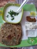 #flat bread theme#onion mint coriander paratha