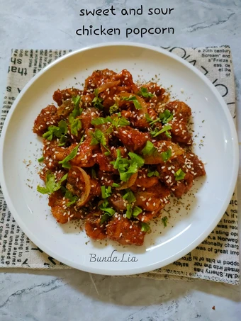 Langkah Gampang Membikin Resep Sour and Sweet Chicken Popcorn yang Enak Banget Anti Ribet, Uenak Banget