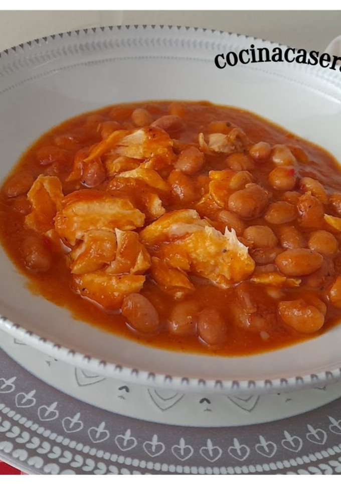 Una foto de Guiso de judías y salmón