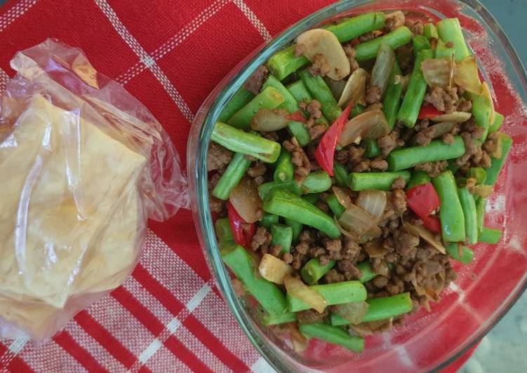 Bahan memasak Oseng baby buncis daging giling, Lezat Sekali
