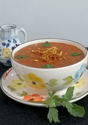 عکسی از دستور سوپ عدس و بلغور ترکی