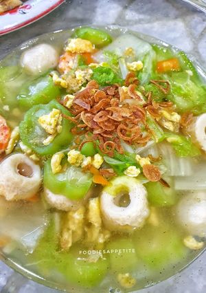 Foto resep Sup Oyong / Gambas Sawi Telur