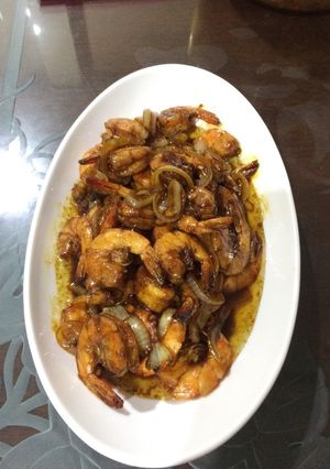 Foto resep Udang saus kecap ing