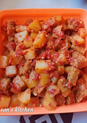 Foto resep Sambal balado kentang campur tempe