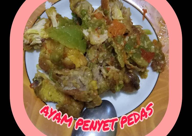 Resep Ayam penyet pedas nampoool, Enak Banget
