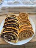 Poppy seed roll and walnut roll