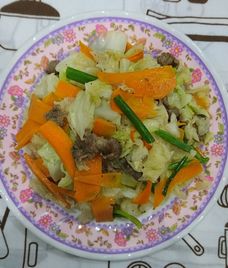 bắp cải xào thịt bò