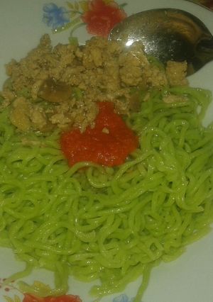 Foto resep Mie ayam hijau