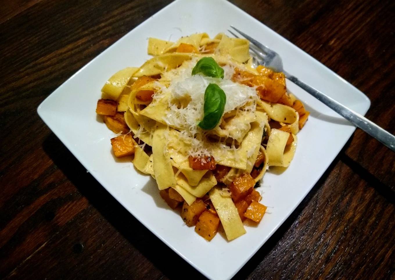 Parpadelle with roasted pumpkin, sage and brown butter