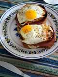 Ham and cheese gruyere croque madame