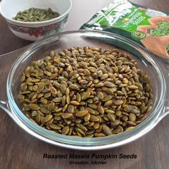 Roasted Masala Pumpkin Seeds – Healthy Snack A picture of Roasted Masala Pumpkin Seeds – Healthy Snack.