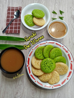 Foto resep 928. Serabi Dwi Warna Kuah Santan