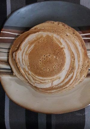 A picture of Fluffy chocoberry Pancakes.