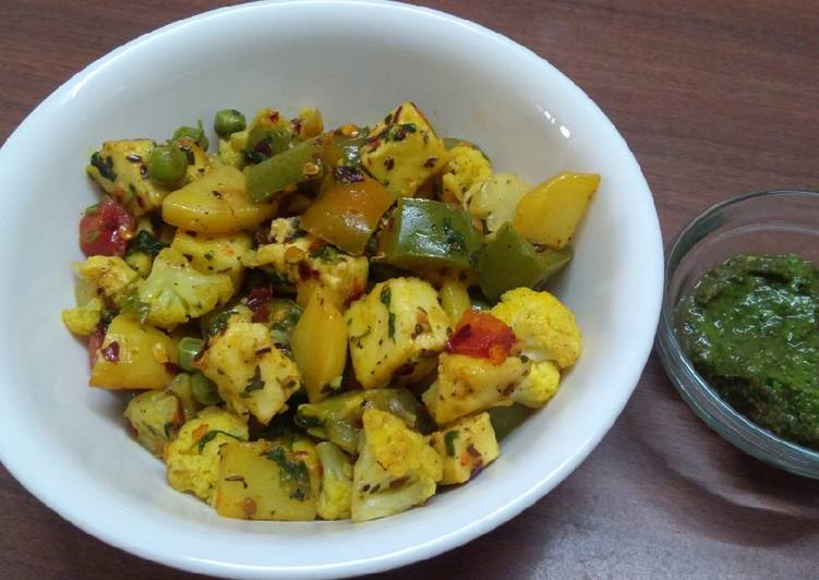 Recipe of Green veg with paneer