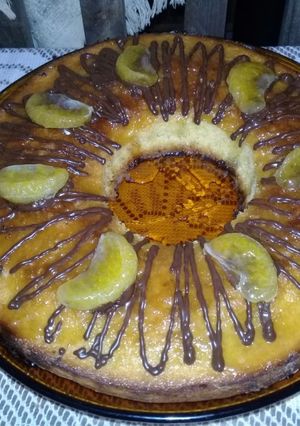 Una foto de Budín de mandarina y chocolate