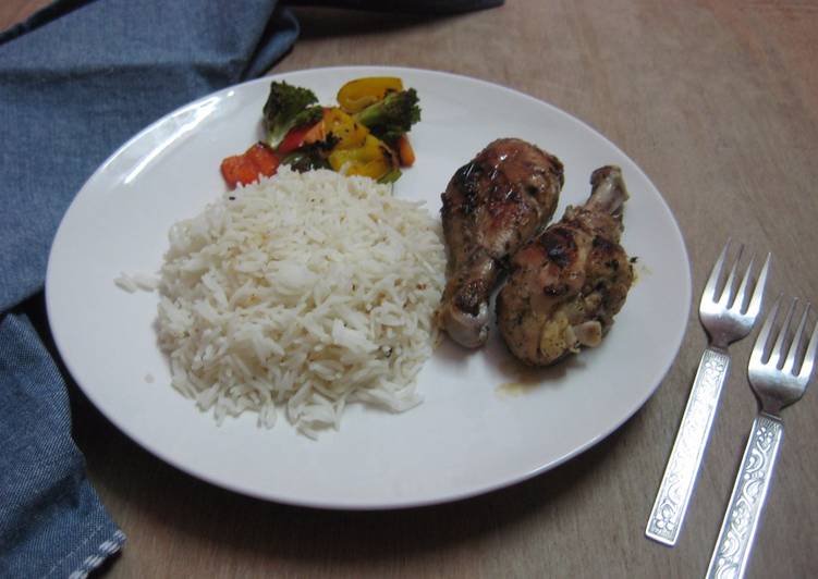 Step-by-Step Guide to Prepare Award-winning Grilled Chicken with rice and assorted veggies