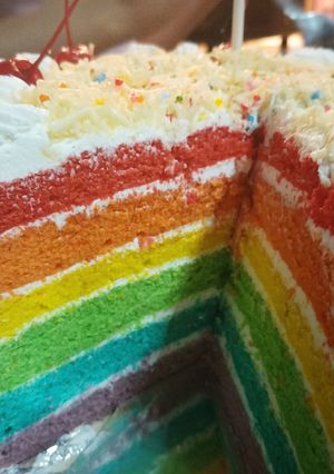Foto resep Rainbow Cake Kukus lembut