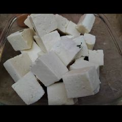 A picture of Homemade cottage cheese / paneer.