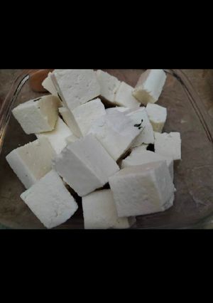 A picture of Homemade cottage cheese / paneer.