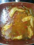 Arroz con pollo y patatas