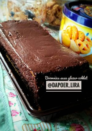 Foto resep Brownies Susu Glazur coklat