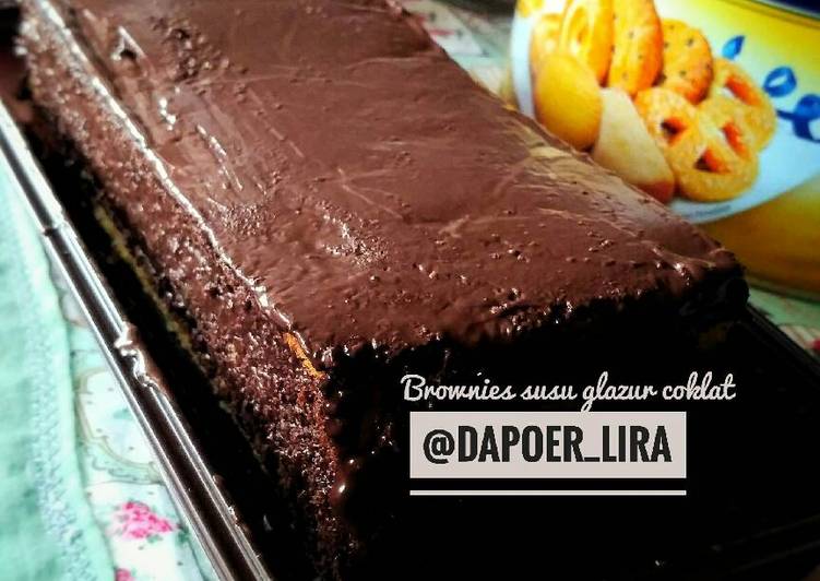 Brownies Susu Glazur coklat