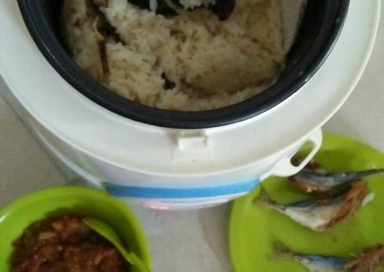 Nasi liwet peda sederhana ricecooker